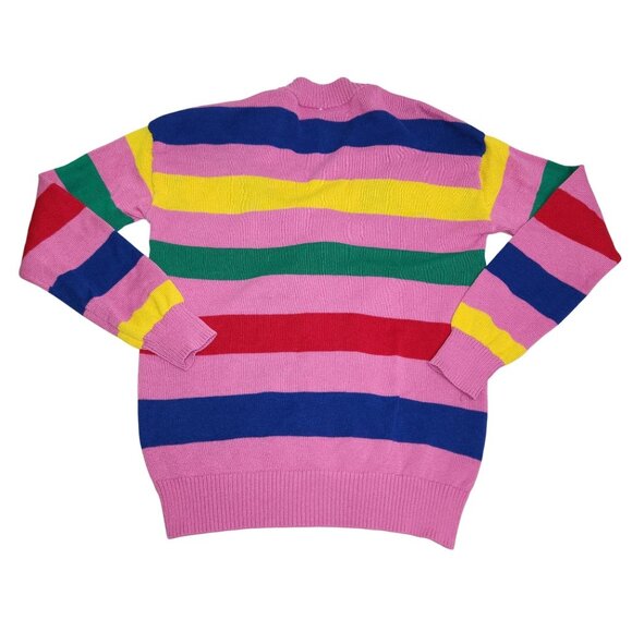 Disney 100 Mickey & Minnie Mouse Striped Pink Cardigan Sweater M 4071 - Picture 2 of 8